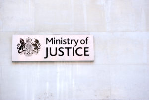 London,,Uk-22,July,2013:,Sign,Of,Ministry,Of,Justice,And